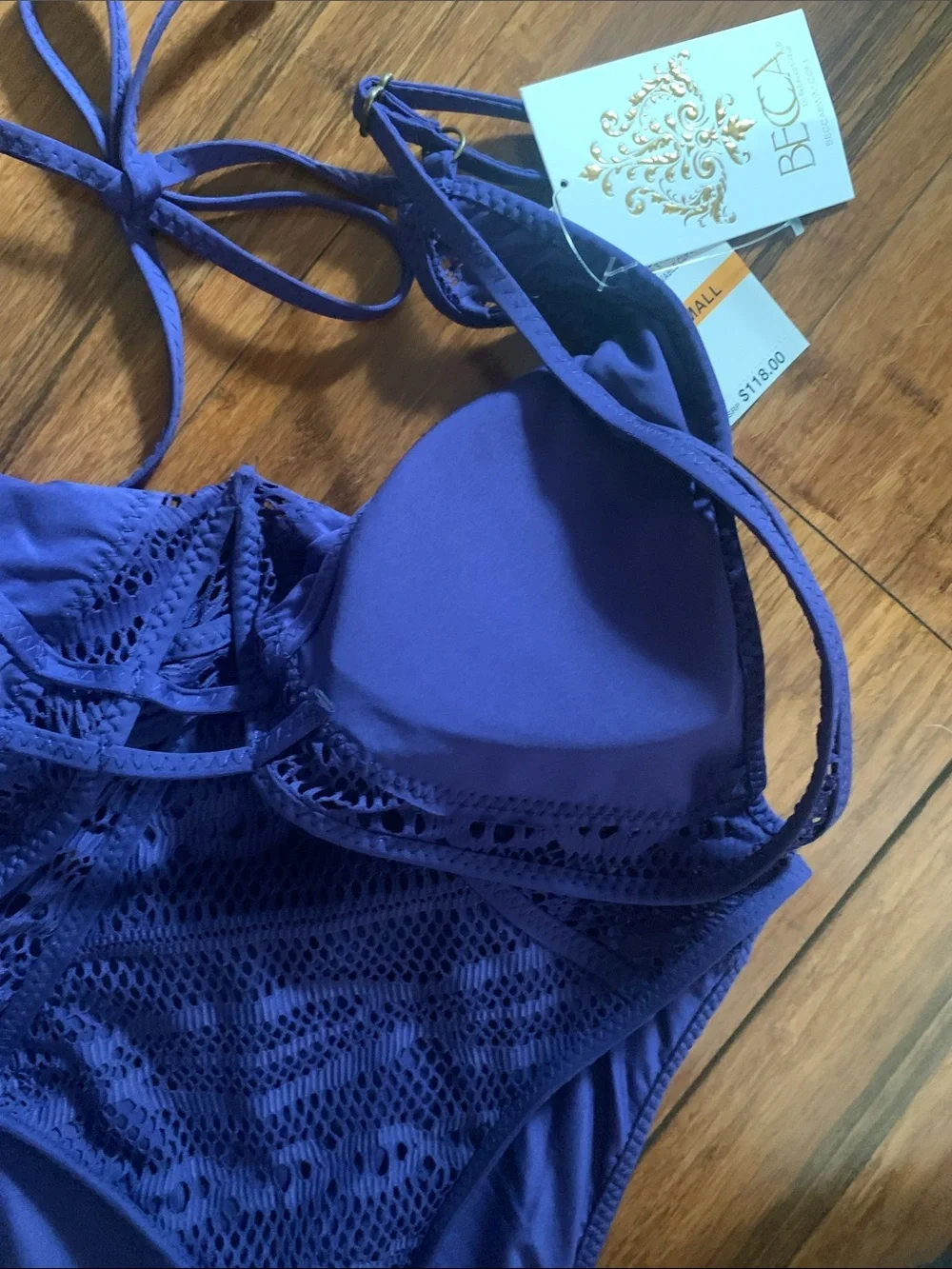 BECCA Royal Blue Lace One-Piece Swimsuit